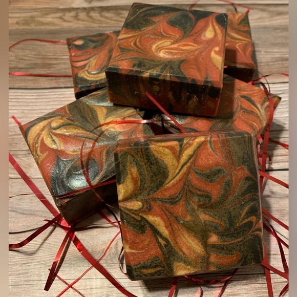 Hand Crafted Other - Hand crafted soap in red black and gold with soap dishes for those special days